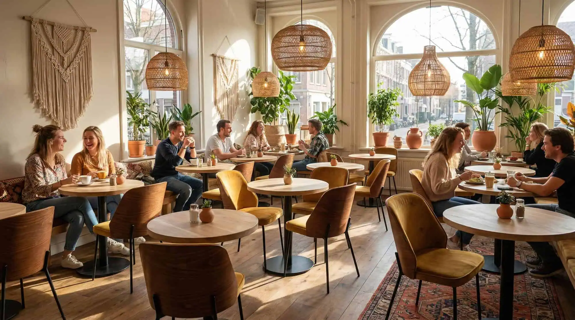 New York Designstühle aus Holz mit Veloursbezug in Ocker