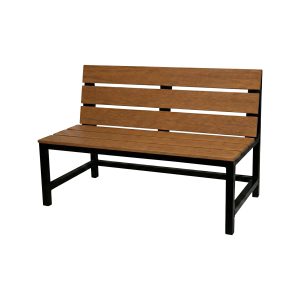 Super-Seat | Castle Eiche Melamin Tischplatten | Massivholzbank mit schwarzen Beinen, passende Eiche Melamin Tischplatte 67x67cm 36mm. | Catering Möbel