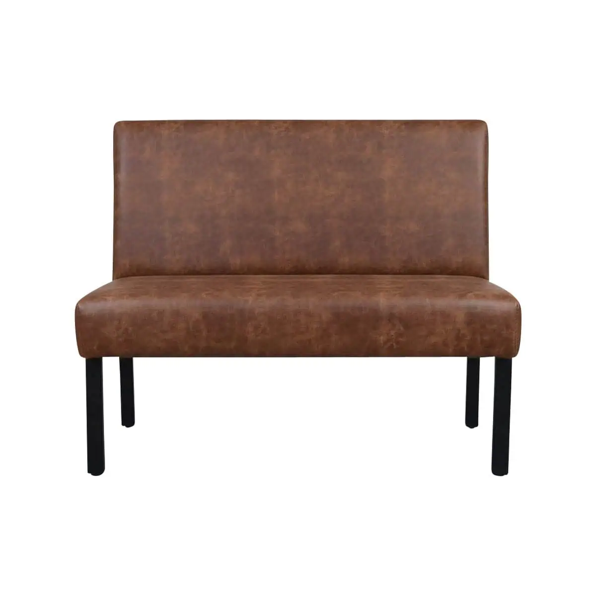 Super-Seat | Lisa Rome Hospitality Stühle | Cognacbraune Kunstlederstühle mit hohem Teppich und schwarzen Metallbeinen, modernes und robustes Design. | Catering Möbel