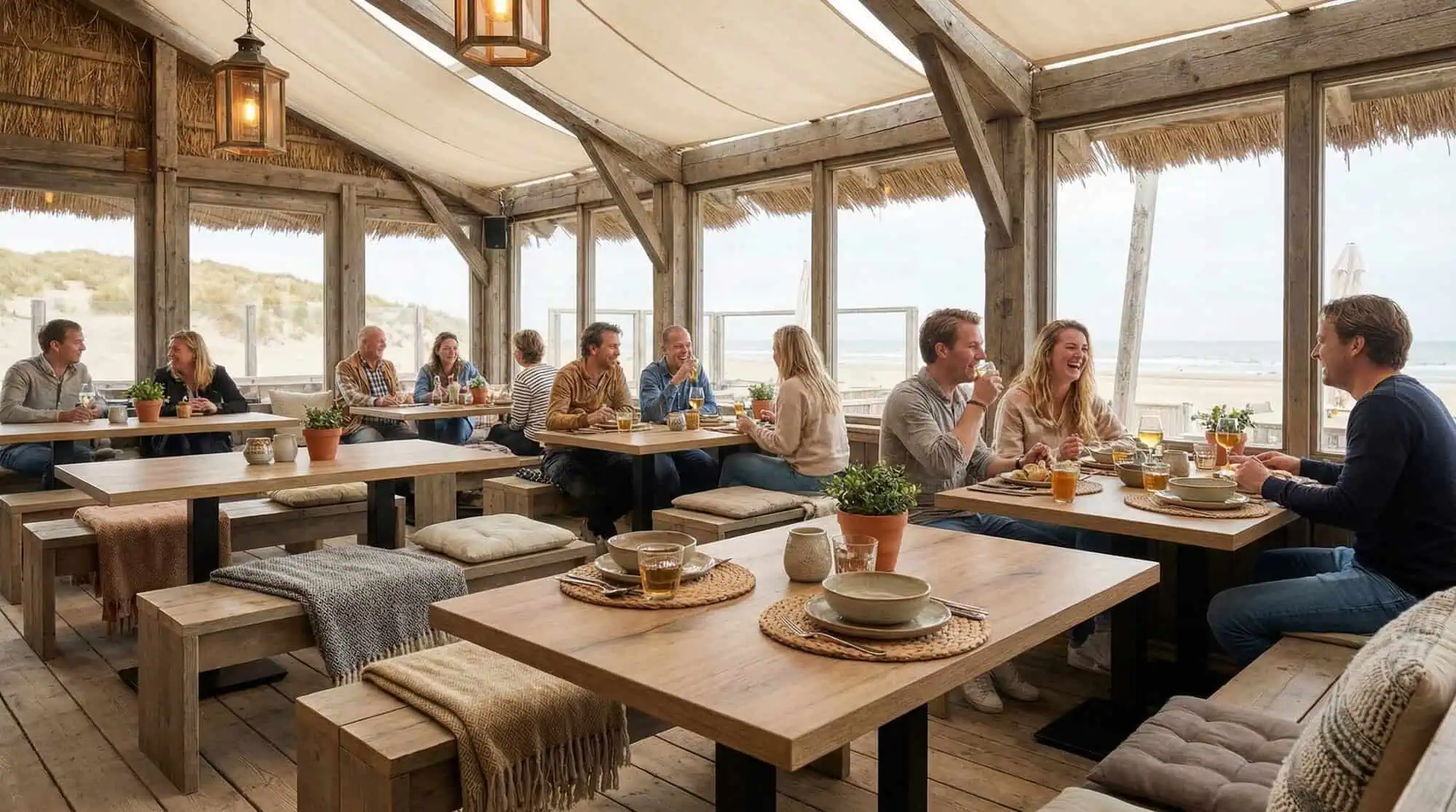 Super-Seat | Holztische und -stühle, Barhocker, Picknicktische aus Holz; Rattanlampen, leichte Strandoptik. | Catering Möbel